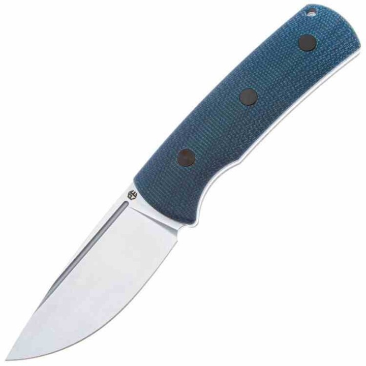 Couteau Petrified Fish Beluga Blue Manche Micarta Lame Satin Acier N690 Etui Kydex Teck Lock PFKP01FBMS - Livraison Gratuite