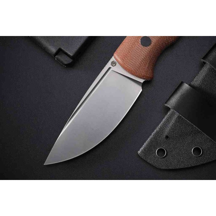 Couteau Petrified Fish Beluga Brown Manche Micarta Lame Acier N690 Etui Kydex Teck Lock PFKP01FBRMS - Livraison Gratuite