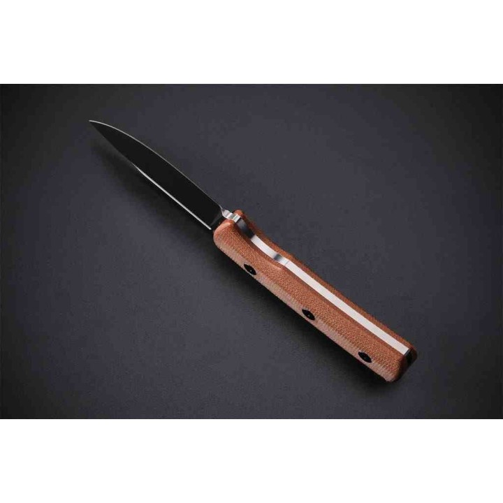 Couteau Petrified Fish Beluga Brown Manche Micarta Lame Acier N690 Etui Kydex Teck Lock PFKP01FBRMS - Livraison Gratuite