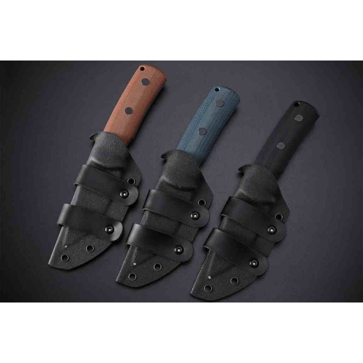 Couteau Petrified Fish Beluga Brown Manche Micarta Lame Acier N690 Etui Kydex Teck Lock PFKP01FBRMS - Livraison Gratuite