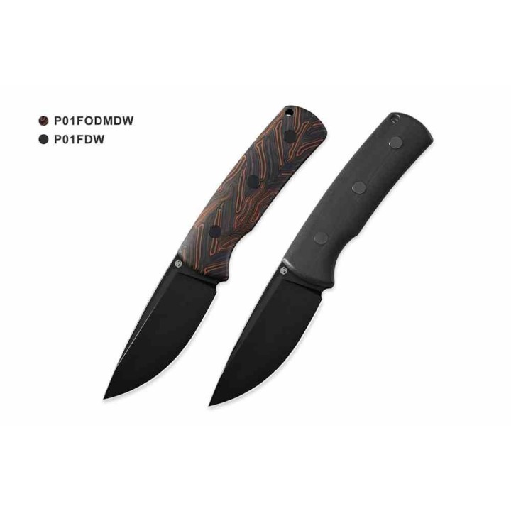 Couteau Petrified Fish Beluga Orange/Black Gmascus Lame Acier N690 Etui Kydex Teck Lock PFKP01FODMDW - Livraison Gratuite