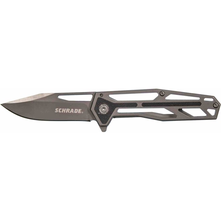 Couteau Schrade Cage Lame Acier 9Cr18MoV Manche Acier/G10 Frame Lock Clip SCH1084283 - Livraison Gratuite