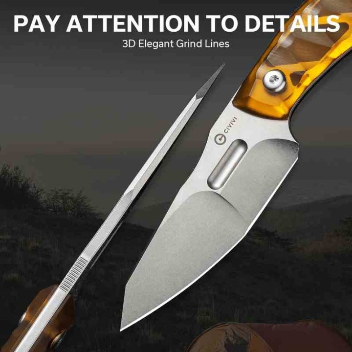 Couteau CIVIVI Propugnator Yellow Manche Ultem Lame Acier D2 SW Etui Kydex CIVC230023 - Livraison Gratuite