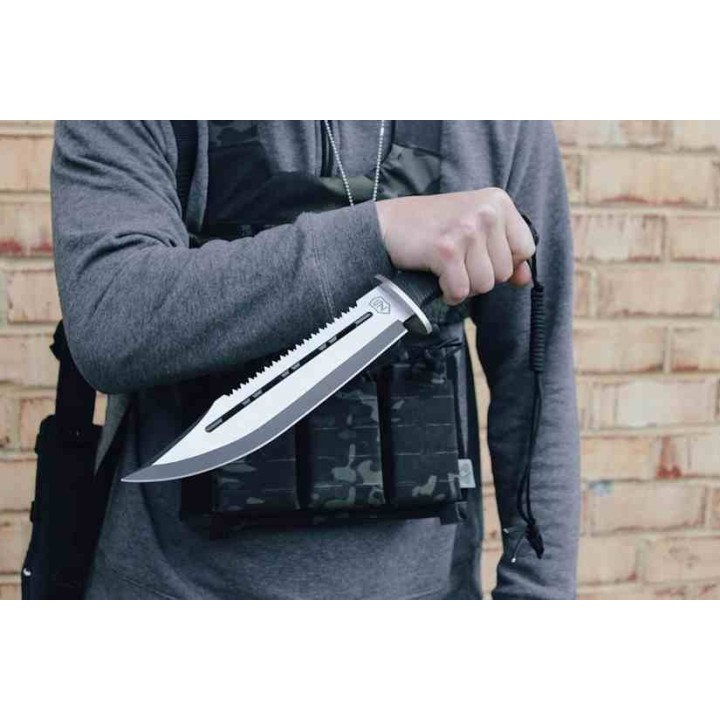 Couteau Sierra Zulu Ballista Lame Clip Point/Sawback 3Cr13 Manche Abs Etui Nylon SZ5603 - Livraison Gratuite