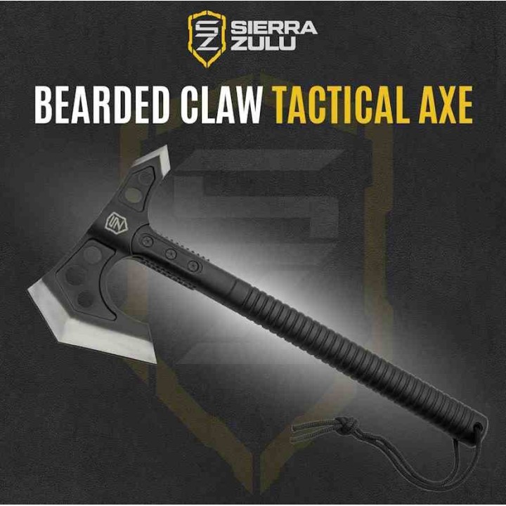 Hache Tomahawk Sierra Zulu Bearded Claw Tactical Axe Lame Acier 3Cr13 Manche FRN Nylon Sheath SZ5604 - Livraison Gratuite