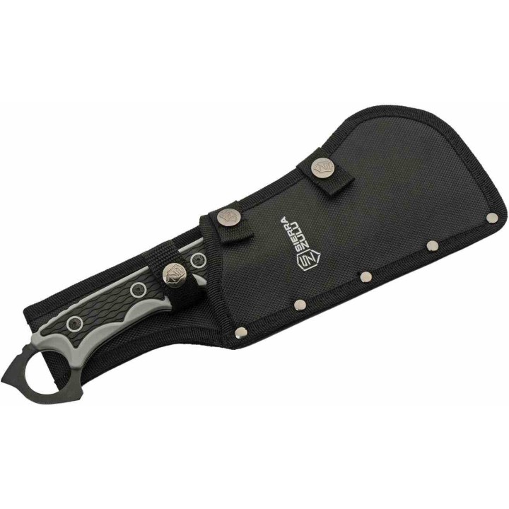 Couteau Couperet Sierra Zulu Bighorn Tactical Cleaver Lame Acier 3cR13 Manche TPR Etui Nylon SZ5607 - Livraison Gratuite