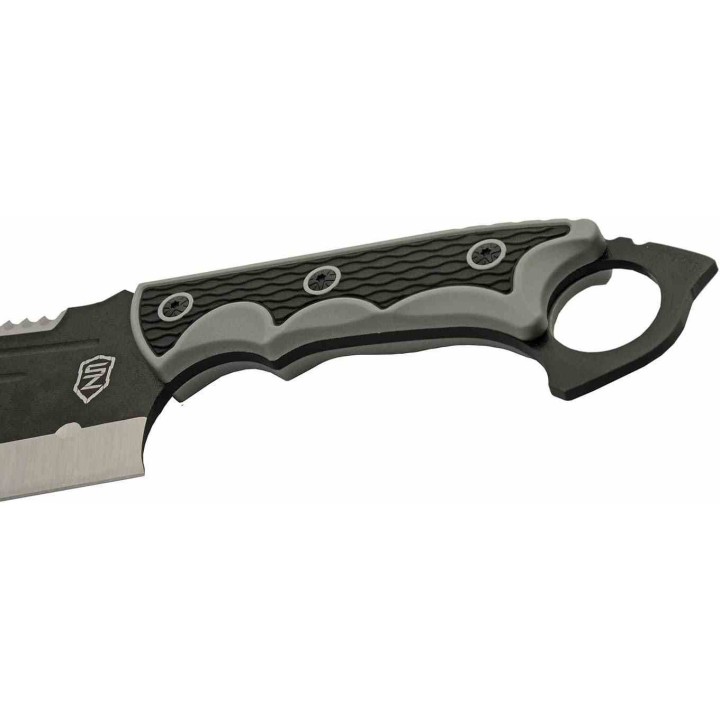 Couteau Couperet Sierra Zulu Bighorn Tactical Cleaver Lame Acier 3cR13 Manche TPR Etui Nylon SZ5607 - Livraison Gratuite