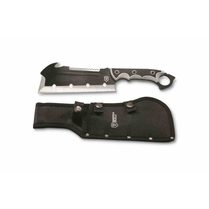 Couteau Couperet Sierra Zulu Bighorn Tactical Cleaver Lame Acier 3cR13 Manche TPR Etui Nylon SZ5607 - Livraison Gratuite