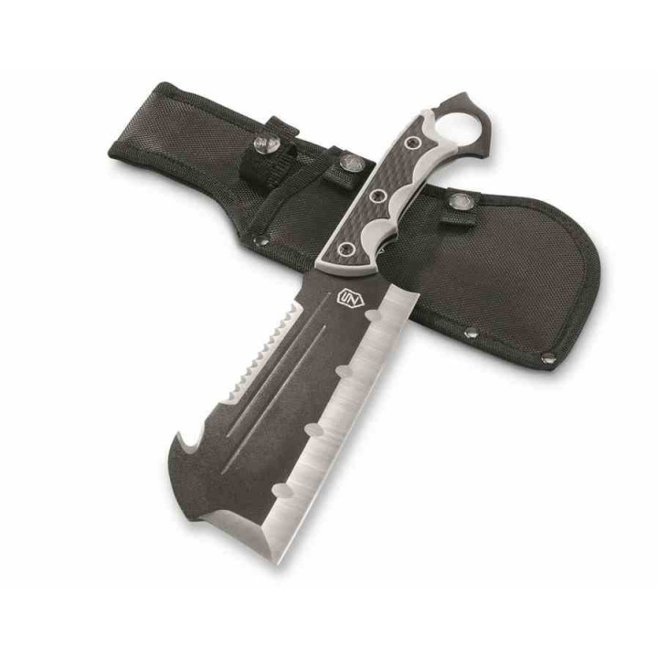 Couteau Couperet Sierra Zulu Bighorn Tactical Cleaver Lame Acier 3cR13 Manche TPR Etui Nylon SZ5607 - Livraison Gratuite