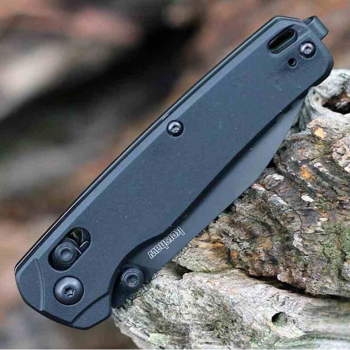 Couteau Kershaw Bel Air Black Lame Acier CPM-MagnaCut BLK Manche 6061-T6 IKBS AXIS Lock Made USA KS6105BLK - Livraison Gratuite