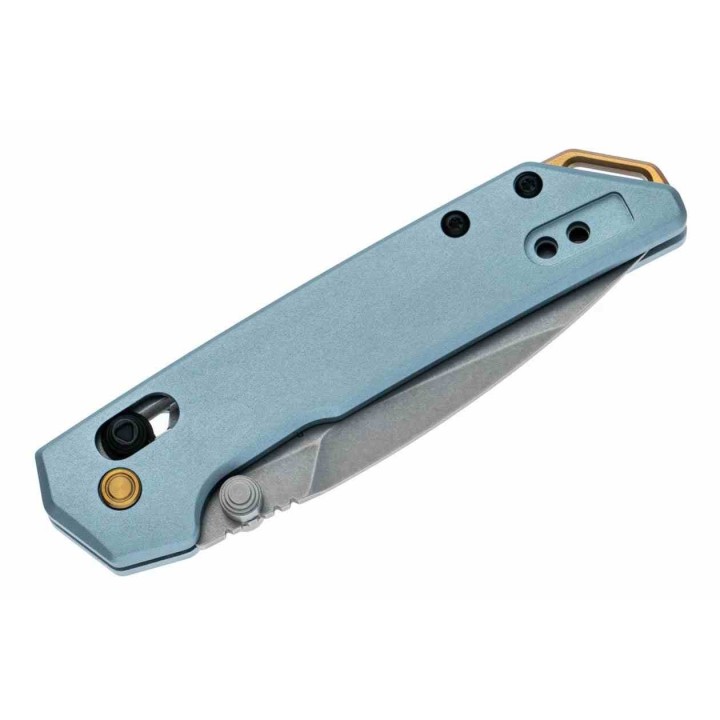 Couteau Kershaw Mini Iridium Blue Manche Alu Lame Spear Point Acier D2 SW IKBS AXIS/Crossbar Lock KS2051 - Livraison Gratuite
