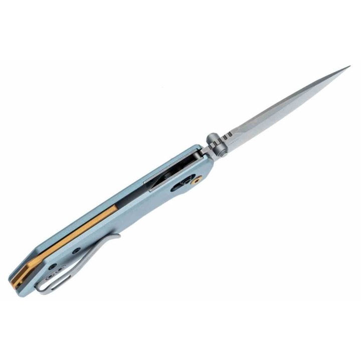 Couteau Kershaw Mini Iridium Blue Manche Alu Lame Spear Point Acier D2 SW IKBS AXIS/Crossbar Lock KS2051 - Livraison Gratuite