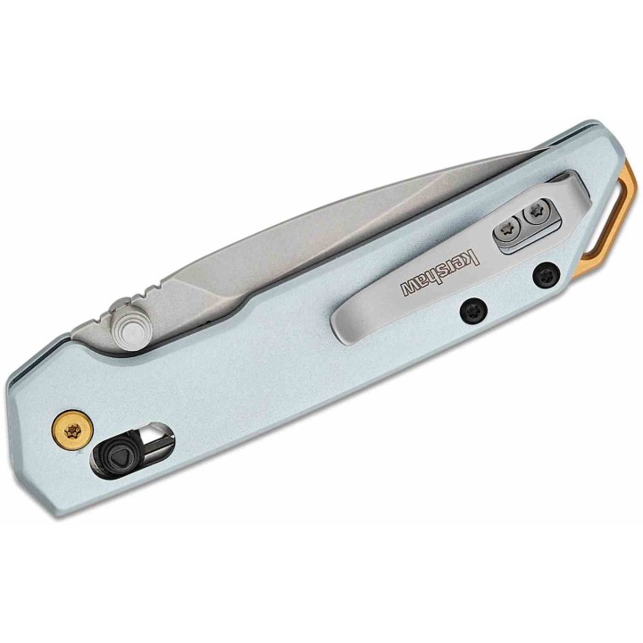 Couteau Kershaw Mini Iridium Blue Manche Alu Lame Spear Point Acier D2 SW IKBS AXIS/Crossbar Lock KS2051 - Livraison Gratuite