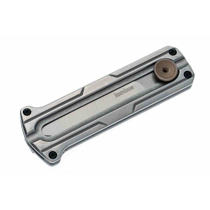 Couteau Kershaw Cybernet Manual OTF Lame Acier D2 Spear Point Manche Acier Slide Lock Clip KS2046 - Livraison Gratuite