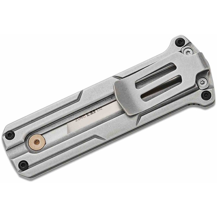 Couteau Kershaw Cybernet Manual OTF Lame Acier D2 Spear Point Manche Acier Slide Lock Clip KS2046 - Livraison Gratuite