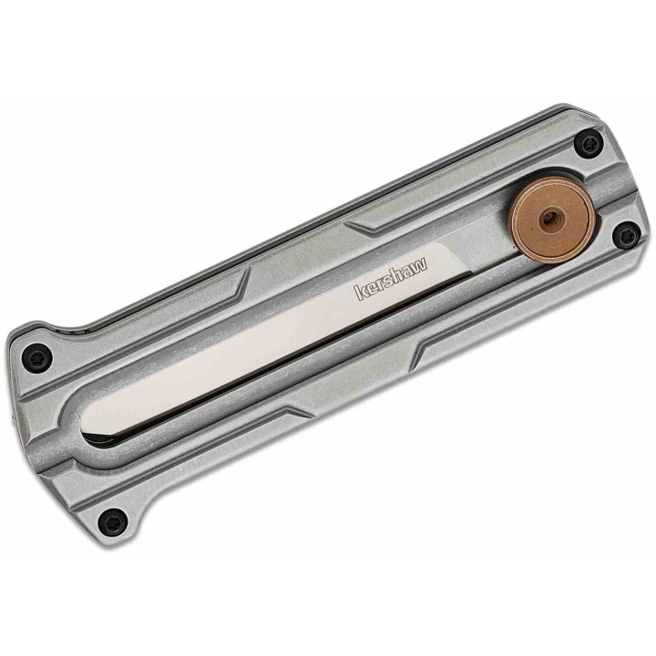Couteau Kershaw Cybernet Manual OTF Lame Acier D2 Spear Point Manche Acier Slide Lock Clip KS2046 - Livraison Gratuite