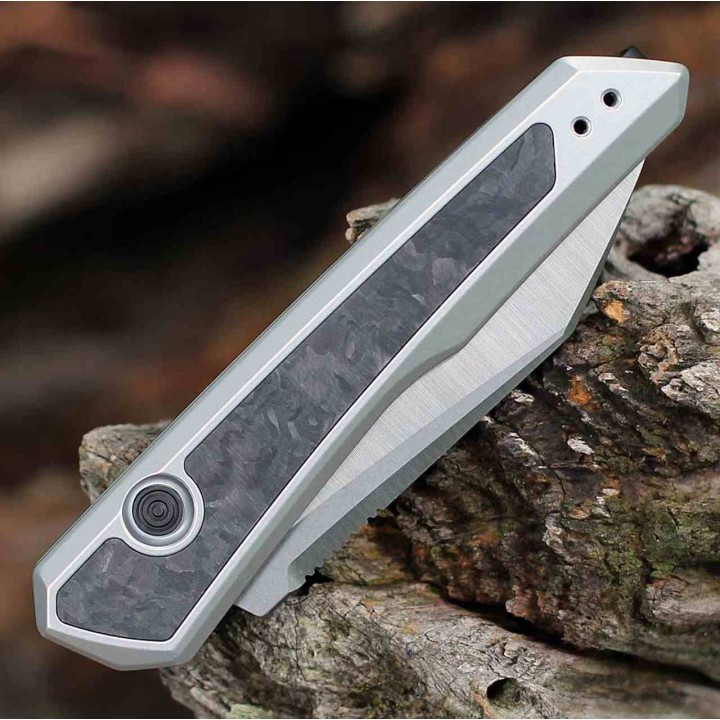 Couteau Automatique Kershaw Launch 20 Lame Acier CPM-MagnaCut Manche Alu/FCarbone Button Lock USA KS7050 - Livraison Gratuite