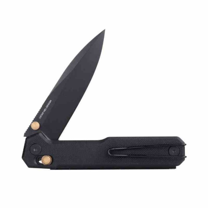 Couteau Real Steel Perix Black/Gold Manche G10 Lame Acier Nitro-V Black Crossbar Lock Clip RS7121BB - Livraison Gratuite