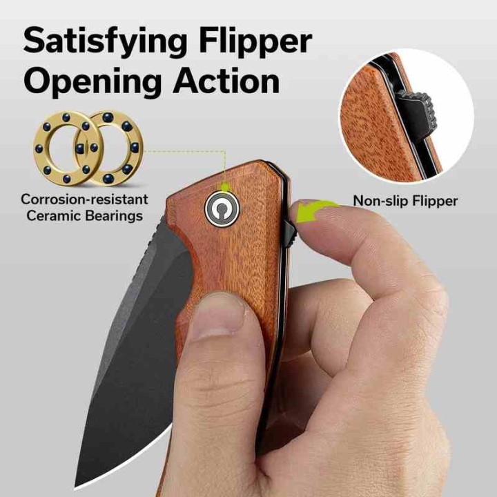 Couteau CIVIVI Regulatron Guibourtia Manche Bois Lame Acier Nitro-V Blk IKBS Linerlock Clip CIVC230063 - Livraison Gratuite