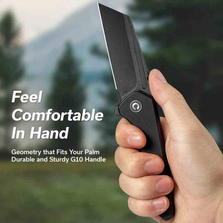 Couteau CIVIVI ExOne Black Manche G10 Lame Tanto Reverse Nitro-V Blk IKBS Linerlock Clip CIVC230361 - Livraison Gratuite