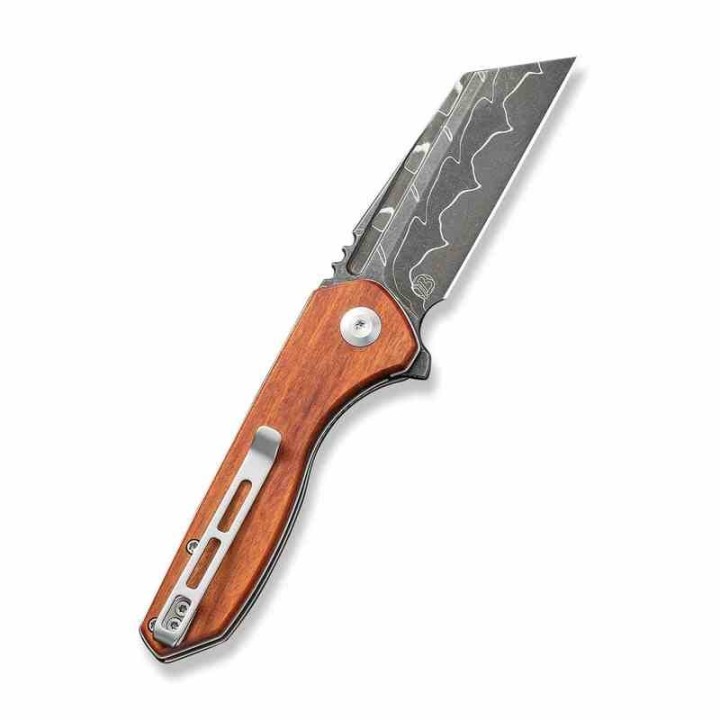Couteau CIVIVI ExOne Guibourtia Manche Bois Lame Tanto Reverse Damas IKBS Linerlock Clip CIVC23036DS1 - Livraison Gratuite