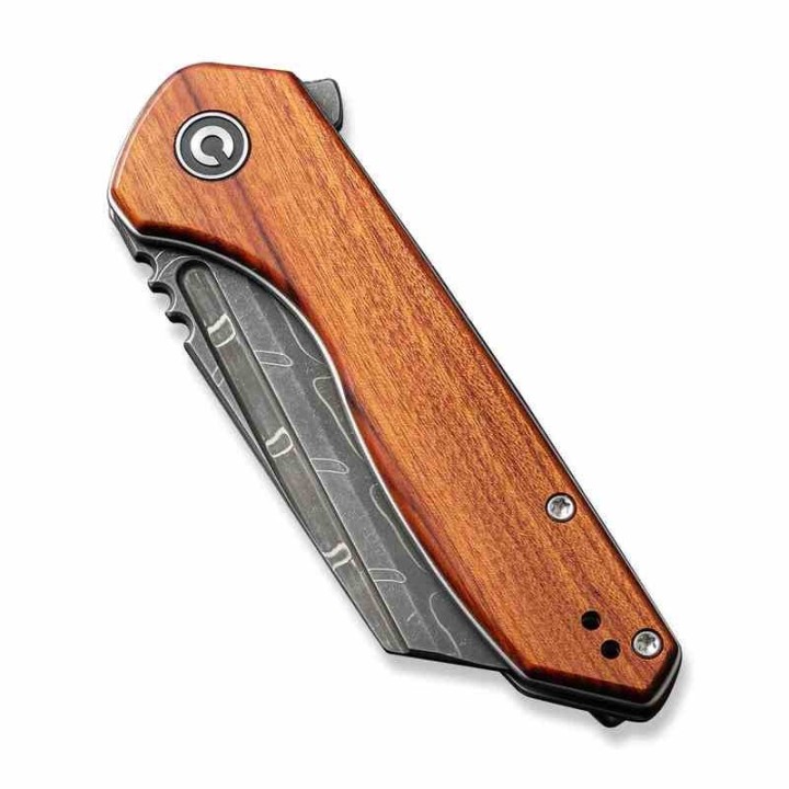 Couteau CIVIVI ExOne Guibourtia Manche Bois Lame Tanto Reverse Damas IKBS Linerlock Clip CIVC23036DS1 - Livraison Gratuite