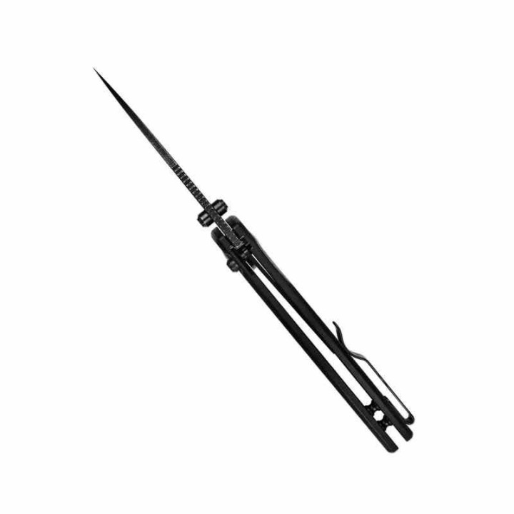 Couteau Kizer Mini Grouper Manche FCarbone Lame Acier Nitro-V Black Button Lock Clip IKBS KIV3669A2 - Livraison Gratuite
