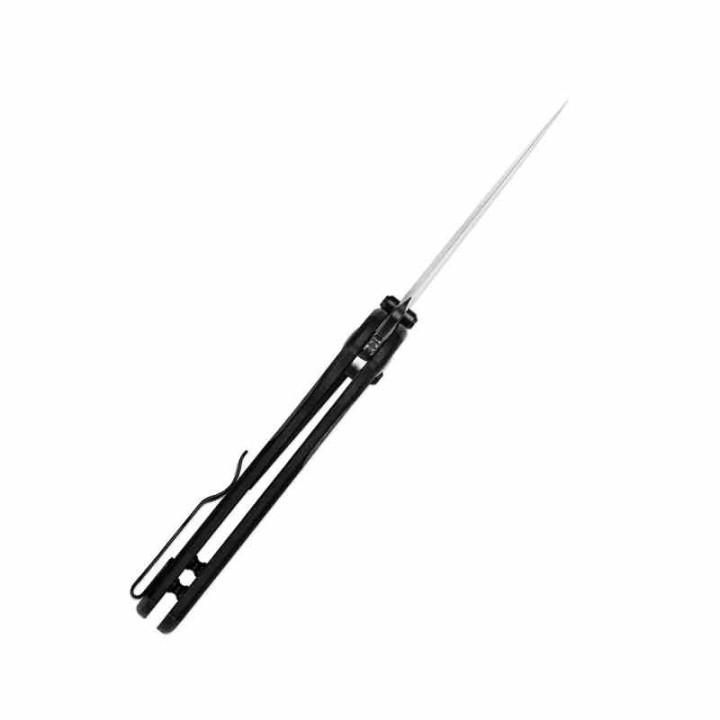Couteau Kizer Mini Grouper Manche FCarbone Lame Acier Nitro-V Black Button Lock Clip IKBS KIV3669A2 - Livraison Gratuite