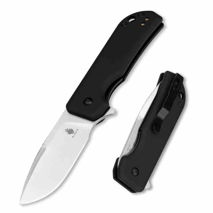 Couteau Kizer Nice Guy Black Manche Aluminum Lame Acier Nitro V SW IKBS Linerlock Clip KIV3011A2 - Livraison Gratuite
