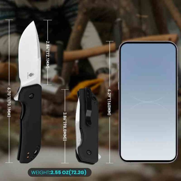 Couteau Kizer Nice Guy Black Manche Aluminum Lame Acier Nitro V SW IKBS Linerlock Clip KIV3011A2 - Livraison Gratuite
