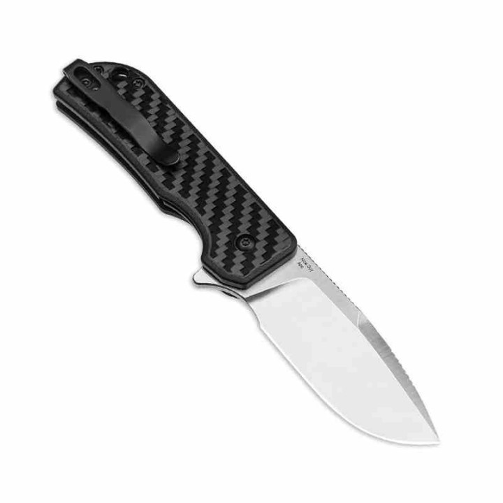Couteau Kizer Nice Guy Black Manche G10/Carbon Fiber Lame Acier 154CM SW IKBS Linerlock Clip KIV3011C1 - Livraison Gratuite