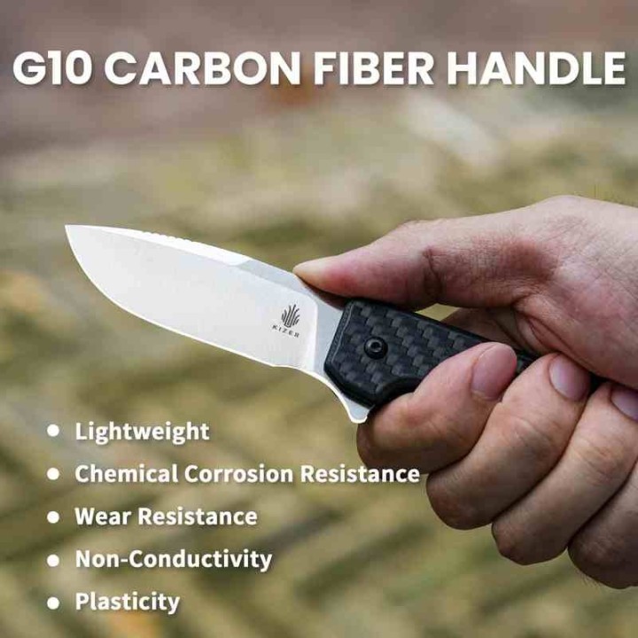 Couteau Kizer Nice Guy Black Manche G10/Carbon Fiber Lame Acier 154CM SW IKBS Linerlock Clip KIV3011C1 - Livraison Gratuite