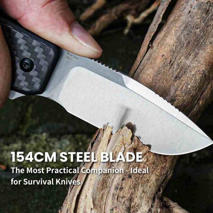Couteau Kizer Nice Guy Black Manche G10/Carbon Fiber Lame Acier 154CM SW IKBS Linerlock Clip KIV3011C1 - Livraison Gratuite