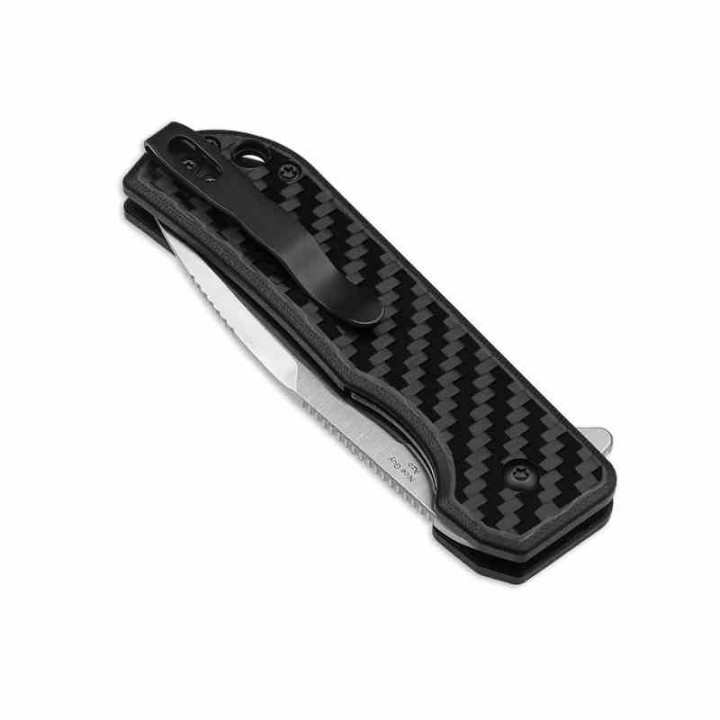 Couteau Kizer Nice Guy Black Manche G10/Carbon Fiber Lame Acier 154CM SW IKBS Linerlock Clip KIV3011C1 - Livraison Gratuite