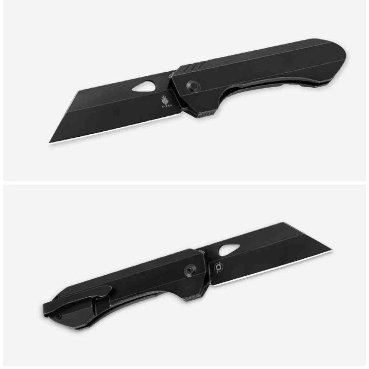 Couteau Kizer Huldra Black Manche Titane Lame Tanto Reverse Acier S35VN Black Frame Lock IKBS KI3665A1 - Livraison Gratuite