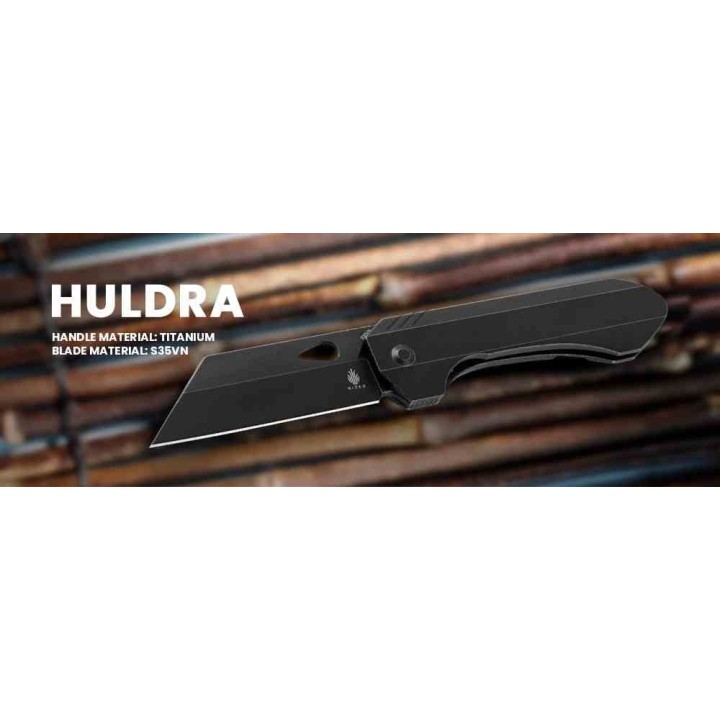 Couteau Kizer Huldra Black Manche Titane Lame Tanto Reverse Acier S35VN Black Frame Lock IKBS KI3665A1 - Livraison Gratuite