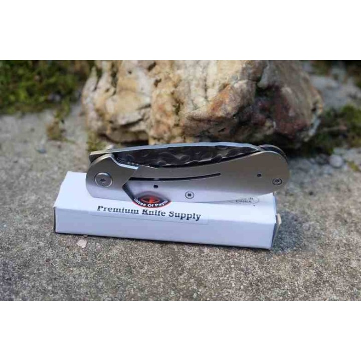 Couteau A Assembler Premium Knife Supply Wolverine Linerlock Lame Martelée PKSSCF81 - Livraison Gratuite