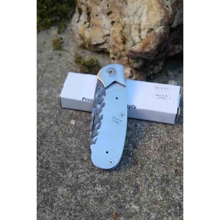 Couteau A Assembler Premium Knife Supply Wolverine Linerlock Lame Martelée PKSSCF81 - Livraison Gratuite