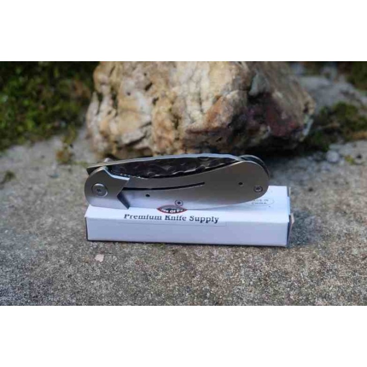 Couteau A Assembler Premium Knife Supply Wolverine Linerlock Lame Martelée PKSSCF81 - Livraison Gratuite