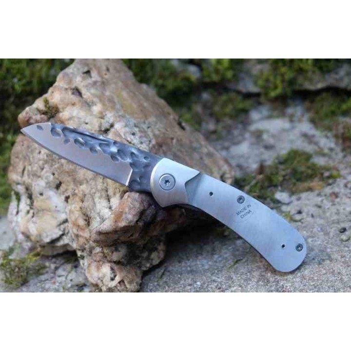 Couteau A Assembler Premium Knife Supply Wolverine Linerlock Lame Martelée PKSSCF81 - Livraison Gratuite