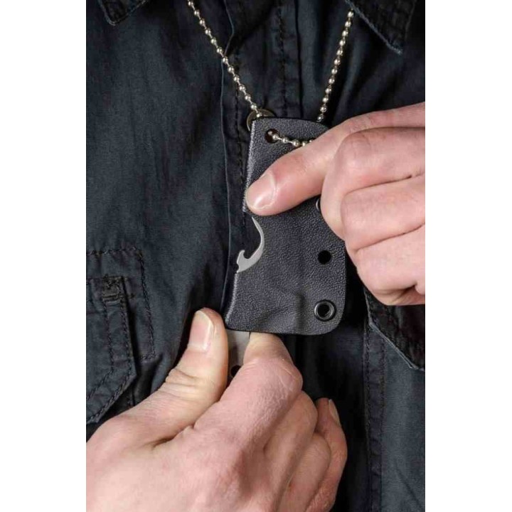 Couteau TOPS Bartender Defender XL Neck Lame Acier 1095 Carbone Gray Etui Kydex Made USA TPBARXL - Livraison Gratuite