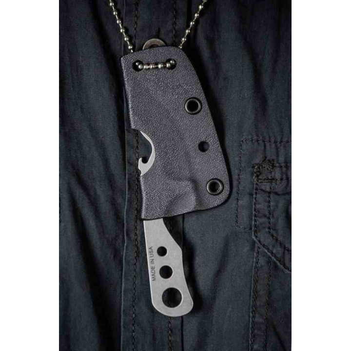 Couteau TOPS Bartender Defender XL Neck Lame Acier 1095 Carbone Gray Etui Kydex Made USA TPBARXL - Livraison Gratuite