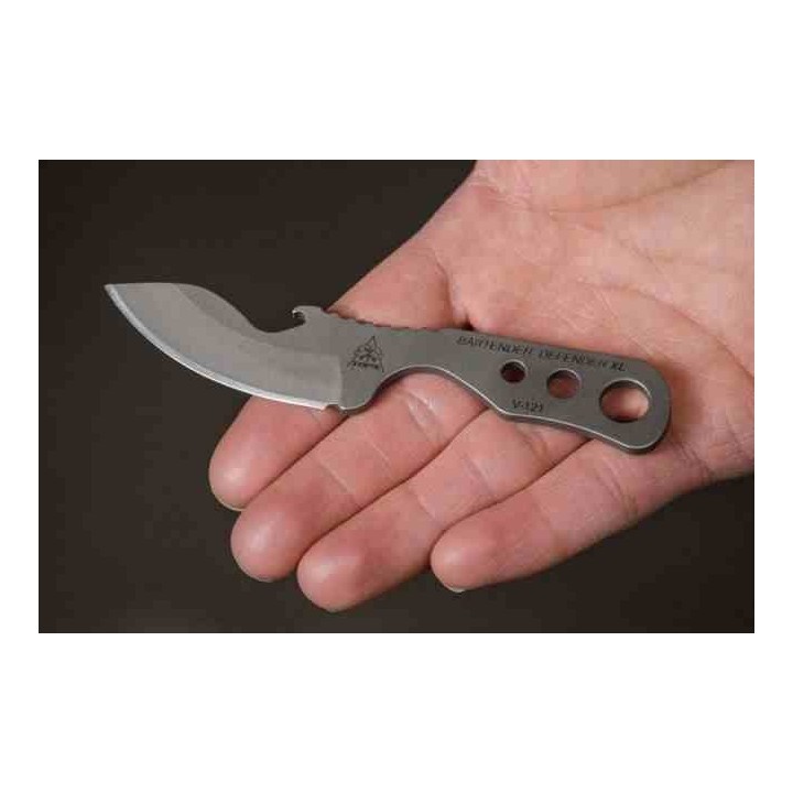 Couteau TOPS Bartender Defender XL Neck Lame Acier 1095 Carbone Gray Etui Kydex Made USA TPBARXL - Livraison Gratuite