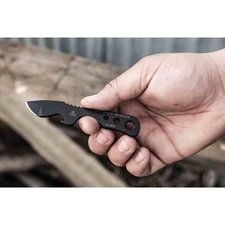 Couteau TOPS Bartender Defender Neck Lame Acier Carbone 1095 Black Etui Kydex USA TPBAR01 - Livraison Gratuite