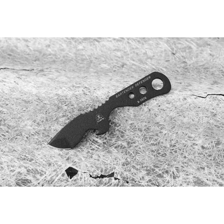 Couteau TOPS Bartender Defender Neck Lame Acier Carbone 1095 Black Etui Kydex USA TPBAR01 - Livraison Gratuite