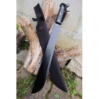 Coupe Coupe Bowie Machette Guide Alaska Lame Acier 3Cr13 Manche ABS Black Etui Nylon Survivaliste - Livraison Gratuite
