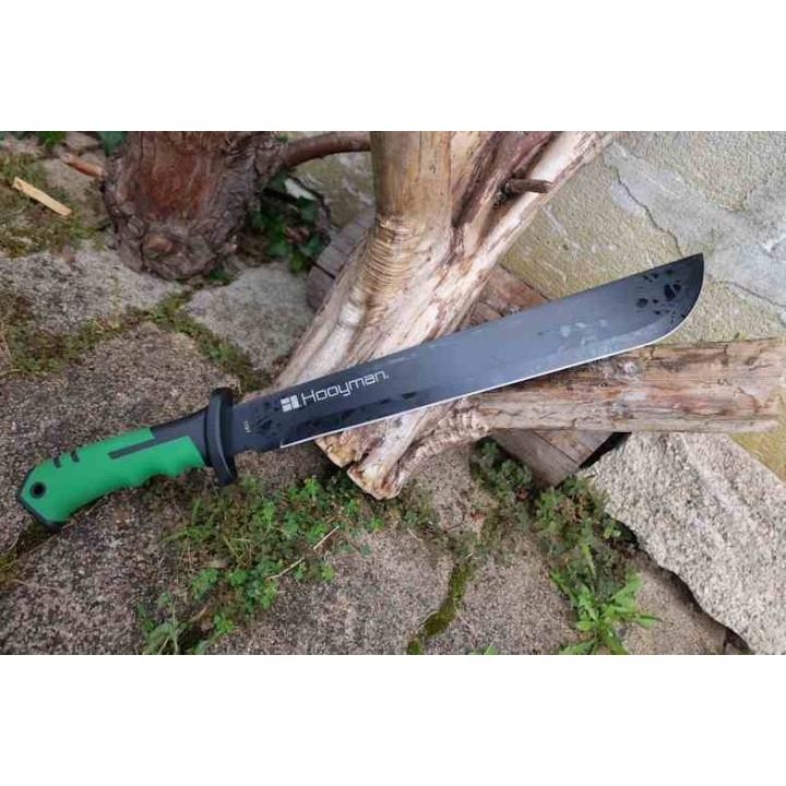 Coupe Coupe Bowie Machette Guide d'Amazonie Lame Acier 3Cr13 Manche ABS Black Green Etui Nylon - Livraison Gratuite