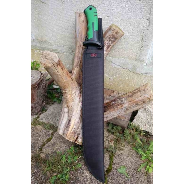Coupe Coupe Bowie Machette Guide d'Amazonie Lame Acier 3Cr13 Manche ABS Black Green Etui Nylon - Livraison Gratuite