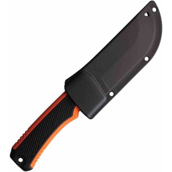 Lot de 3 Couteau de Chasse Buschraft Marbles Manche Orange Black Lame Acier Inox Etui Nylon MR692 - Livraison Gratuite