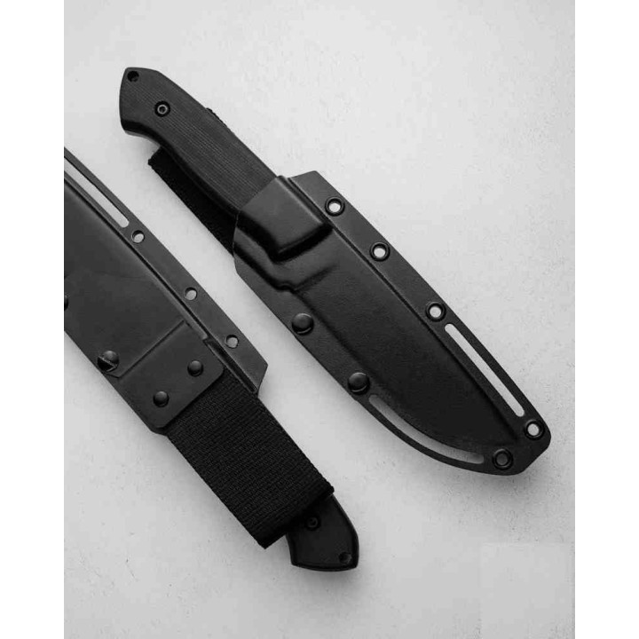 Couteau ZA-PAS Ultra Outdoor Black Manche G10 Lame Acier NMV O2 Carbone Etui Kydex Made Poland ZPKS0030 - Livraison Gratuite
